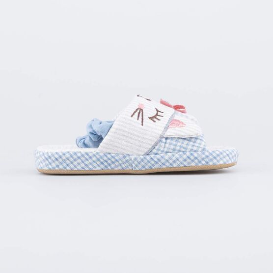 331287-11 Домашние детские тапочки Милая кошечка для девочки голубой фото №2