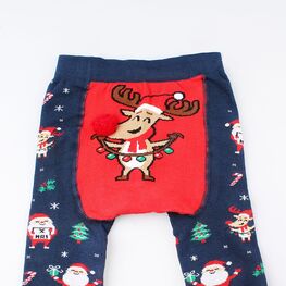 07032356-40 Колготки детские Олень с гирляндой для универсальные синий