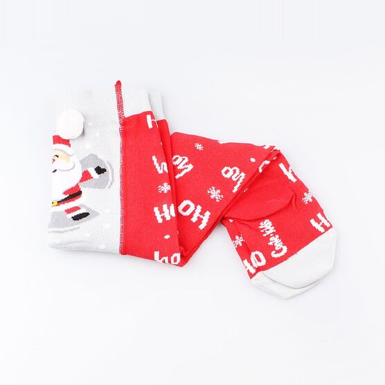 07032358-40 Колготки детские Дед мороз в сугробе для универсальные красный фото №3