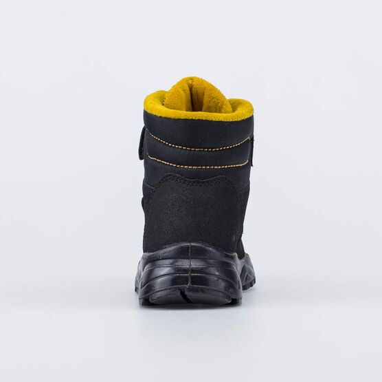 552299-32 Неубиваемые ботинки для мальчика для мальчики черный + желтый фото №5