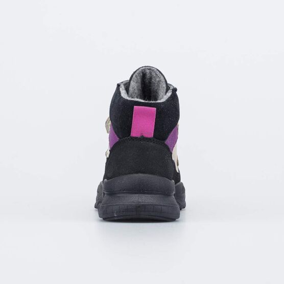 552321-31 Кожаные ботинки утепленные Звездочка для девочки бежевый + сиреневый фото №5