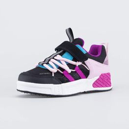 644482-72 Яркие кроссовки с Softshell для девочки чер-фук