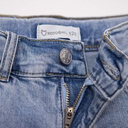 07762042-40 Прямые шорты для мальчика джинс для мальчики синий фото №4