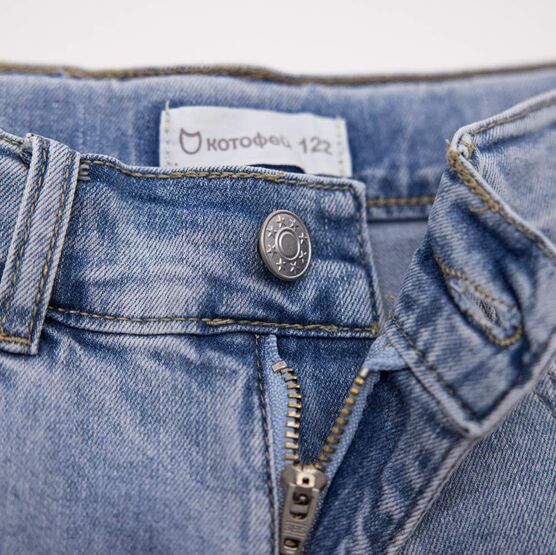 07762042-40 Прямые шорты для мальчика джинс для мальчики синий фото №4