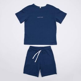 07764060-43 Костюм футболка + шорты для мальчика темно-синий для мальчики темно-синий