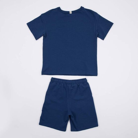 07764060-43 Костюм футболка + шорты для мальчика темно-синий для мальчики темно-синий фото №2