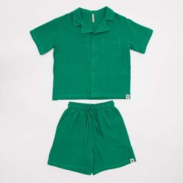 07764075-41 Костюм муслиновый рубашка + шорты зеленый для мальчики зеленый