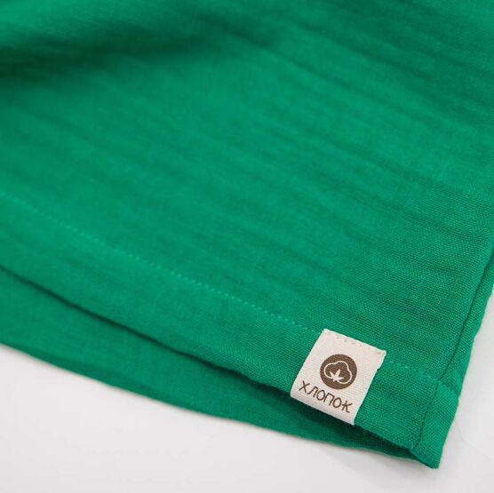 07764075-41 Костюм муслиновый рубашка + шорты зеленый для мальчики зеленый фото №3