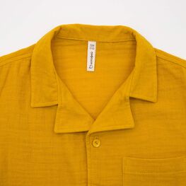 07764075-43 Костюм муслиновый рубашка + шорты горчичный для мальчики горчичный фото №4