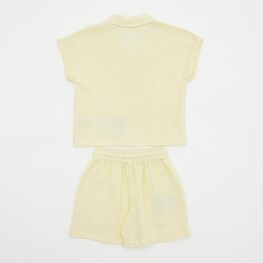07864095-40 Летний костюм рубашка + шорты для девочки для девочки желтый фото №2
