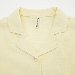 07864095-40 Летний костюм рубашка + шорты для девочки для девочки желтый фото №3