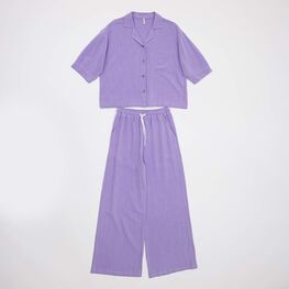 07864096-60 Летний костюм рубашка + брюки для девочки для девочки сиреневый