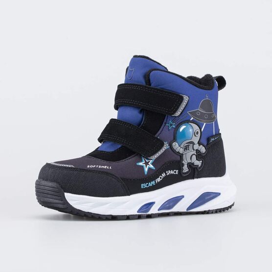 454708-42 Мембранные ботинки с LED и Softshell Космонавт для мальчики черный + синий