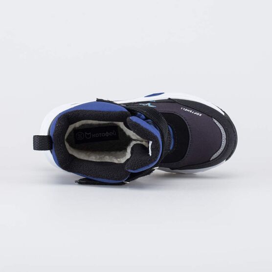 454708-42 Мембранные ботинки с LED и Softshell Космонавт для мальчики черный + синий фото №4