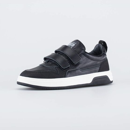 732385-22 Кожаные полуботинки на липучках черный для мальчики черный