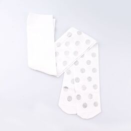 07832236-40 Колготки эластичные, горошек, белый для девочки белый