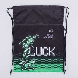 02708173-20 Мешок для сменной обуви зел-чер для мальчики зел-чер