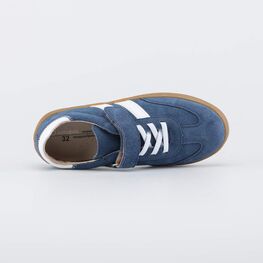 632374-73 Кожаные кеды-полуботинки для мальчика для мальчики синий + белый фото №4