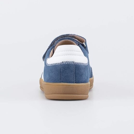 632374-73 Кожаные кеды-полуботинки для мальчика для мальчики синий + белый фото №5
