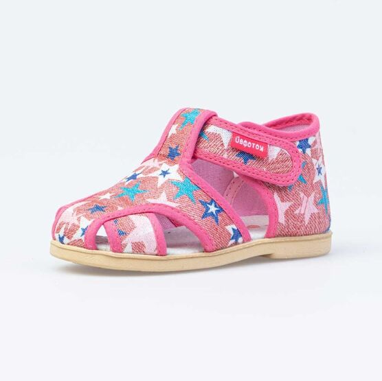 221104-71 Босоножки текстильные для девочки коралл