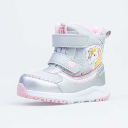 454838-42 Мембранные ботинки для девочки сер-роз