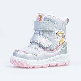 254984-42 Мембранные ботинки для девочки сер-роз