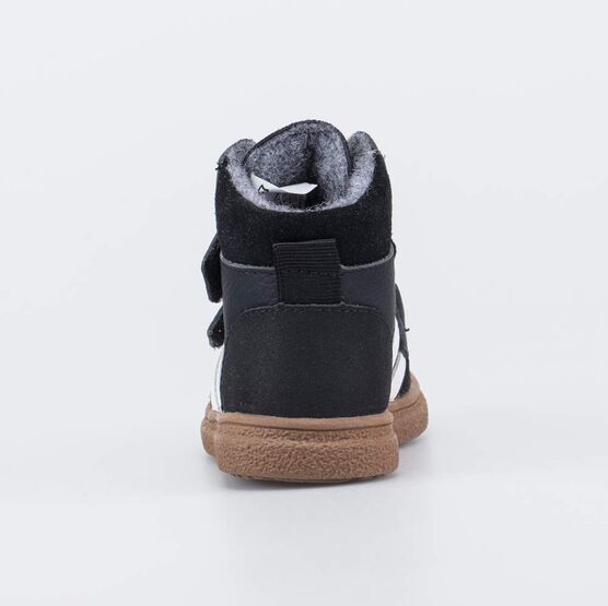 152402-33 Утепленные кожаные ботинки для мальчика для мальчики черный + бежевый фото №5