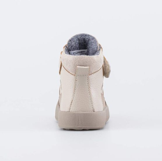 152403-32 Утепленные кожаные ботинки для девочки для девочки бежевый фото №5