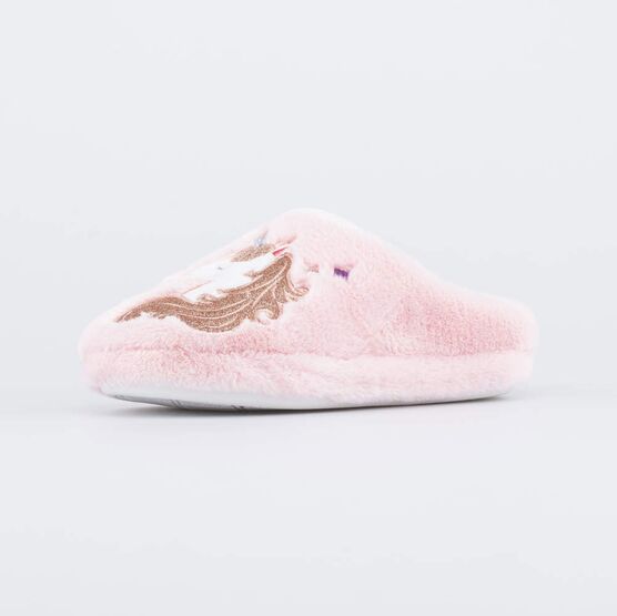 531296-11 Теплые тапочки для девочки Единорог-Златогривка для девочки розовый