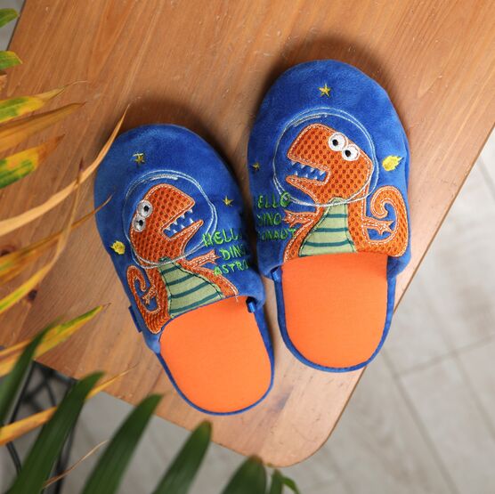531300-12 Космические тапочки Дино-Астронавт для универсальные синий фото №6