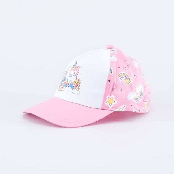 07809062-40 Кепка-бейсболка для девочки Единорожки для девочки розовый + белый