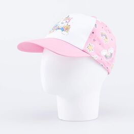07809062-40 Кепка-бейсболка для девочки Единорожки для девочки розовый + белый фото №2