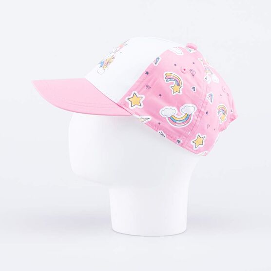 07809062-40 Кепка-бейсболка для девочки Единорожки для девочки розовый + белый фото №3