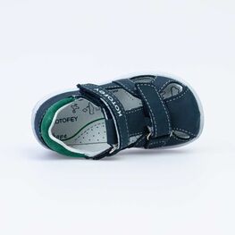 122169-22 Сандалии из натурального нубука для мальчика для мальчики син-зел фото №4