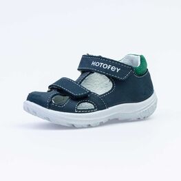 122169-22 Сандалии из натурального нубука для мальчика для мальчики син-зел