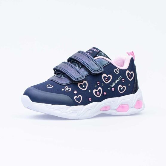 344264-71 Кроссовки с LED-подсветкой на подошве для девочки син-роз