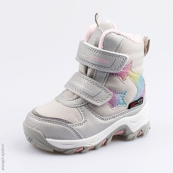 254955-42 Мембранные ботинки для девочки серый