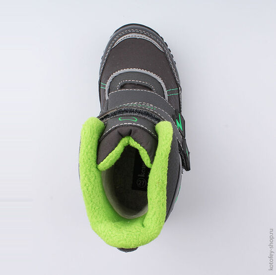 454977-46 Мембранные ботинки для мальчики сер-зел фото №4