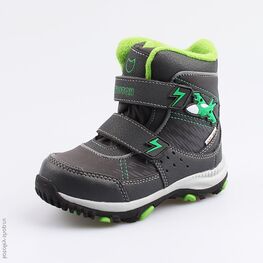 454977-46 Мембранные ботинки для мальчики сер-зел