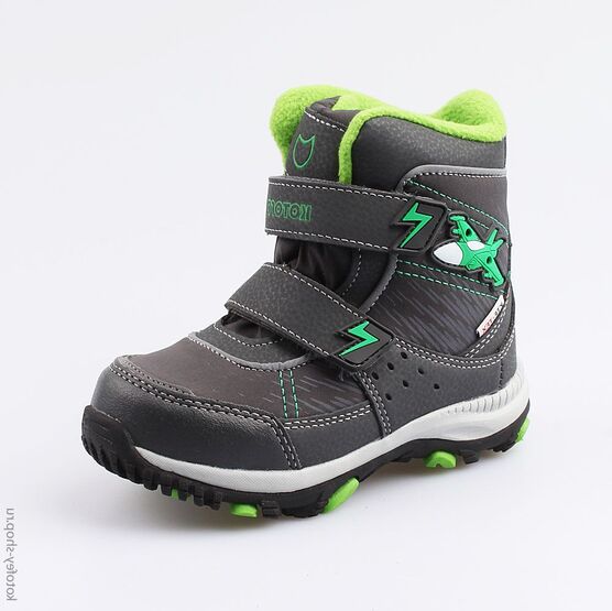 454977-46 Мембранные ботинки для мальчики сер-зел