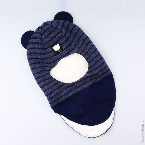 07711100-40 Шлем зимний 80% шерсти синий для мальчики светло-синий