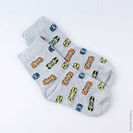 07742288-40 Носки хлопковые серые для мальчики серый