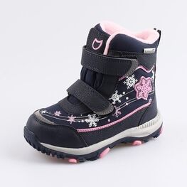 254968-45 Мембранные ботинки с LED-подсветкой для девочки темно-синий