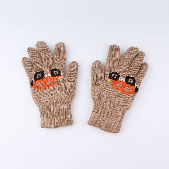 07722134-40 Перчатки детские двухслойные бежевые для мальчики разноцветный фото №2