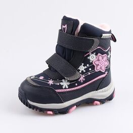 454809-45 Мембранные ботинки с LED-подсветкой для девочки син-роз