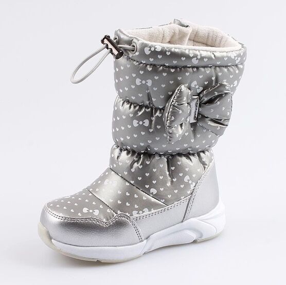 364047-42 Сапожки для девочки серебрист.