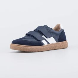 532338-24 Темно-синие кожаные полуботинки-кеды для мальчики темно-синий