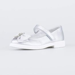 333024-22 Нарядные туфли для торжества для девочки серебристый
