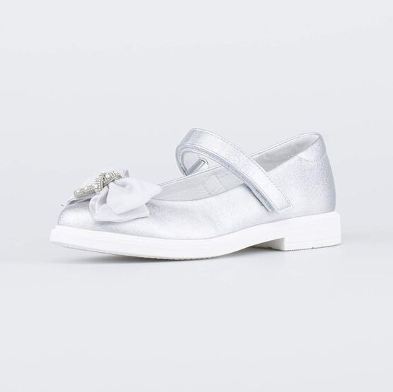 333024-22 Нарядные туфли для торжества для девочки серебристый
