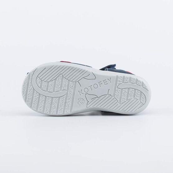 322133-23 Кожаные сандалии для мальчика для мальчики син-кра фото №3